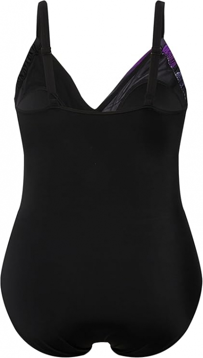 Costum de baie intreg pentru femei Ulla Popken Alina, negru/violet, 42 [4]