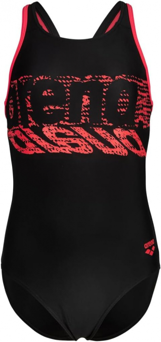 Costum de baie pentru fete ARENA Feel Girls V, negru-rosu, 152 (12-13 ani) [5]