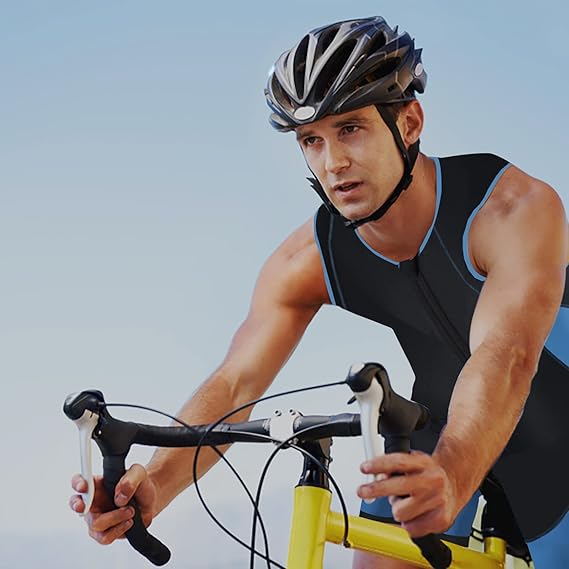 Costum de triatlon pentru bărbați cu mânecă scurtă CGLRybO, albastru, 3XL [4]