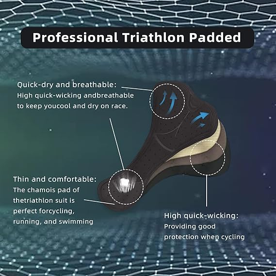 Costum de triatlon pentru bărbați cu mânecă scurtă CGLRybO, albastru, 3XL [2]