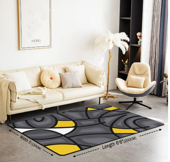 Covor pentru living/dormitor 150x200cm, Model Artă Abstractă Modernă, antiderapant [2]