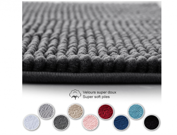 Covoraș de baie super absorbant, anti-alunecare Decomira, Gri închis, 70 x 120 cm [4]