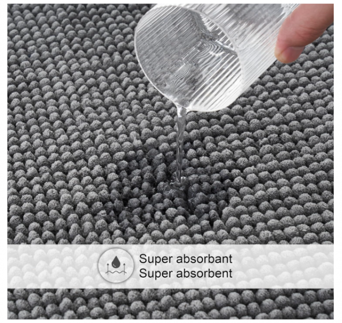 Covoraș de baie super absorbant, anti-alunecare Decomira, Gri închis, 70 x 120 cm [5]