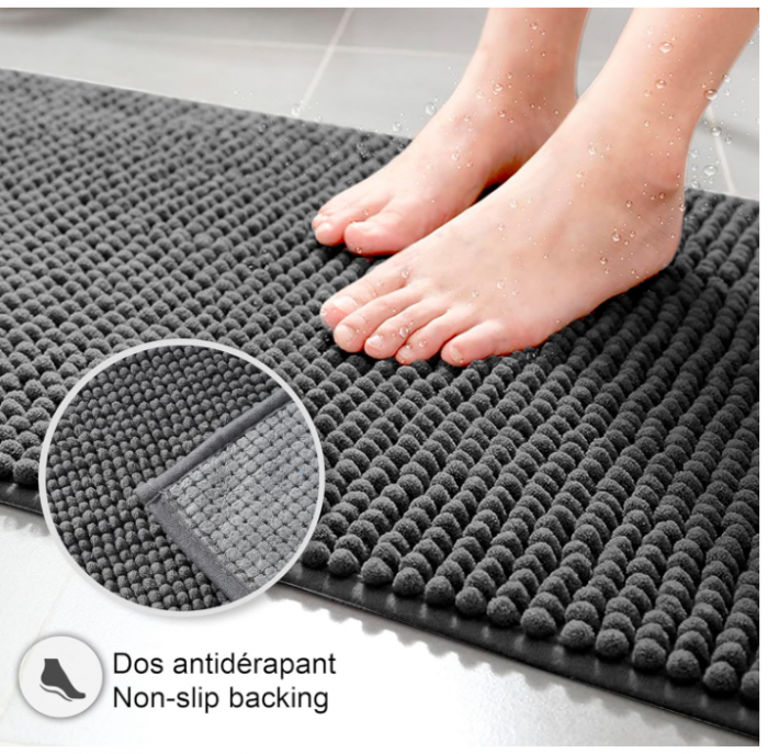 Covoraș de baie super absorbant, anti-alunecare Decomira, Gri închis, 70 x 120 cm [6]