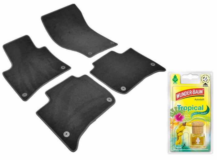 Covorase auto din mocheta Umbrella pentru Volkswagen Touareg II (2010-2018) + Odorizant Auto Sticluta Wunder-Baum Tropical [1]