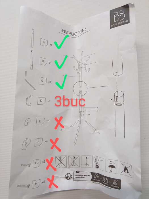 Cuier pentru haine Box and Beyond metalic, negru [5]