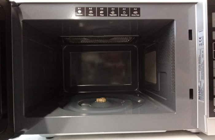 Cuptor cu microunde 2 in 1 Sharp R742INW, 900W, 25L, argintiu [7]