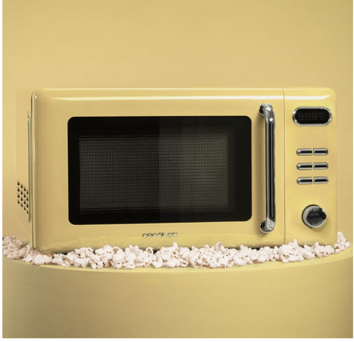 Cuptor cu microunde digital Cecotec cu gratar Proclean 5110 Retro, galben, 20 L, 700 W în 5 nivele [6]