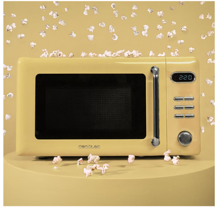 Cuptor cu microunde digital Cecotec cu gratar Proclean 5110 Retro, galben, 20 L, 700 W în 5 nivele [5]