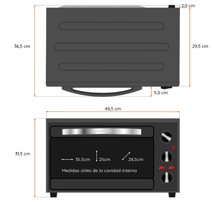 Cuptor electric Grunkel - HR-28NRM multifunctional de 28L, 1600W, Negru [6]