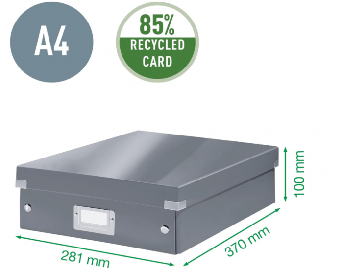 Cutie de depozitare Leitz, gama Click and Store 60430001 pentru birou, albă [6]