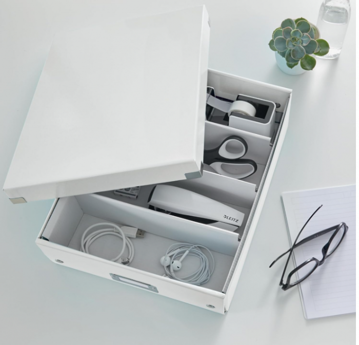 Cutie de depozitare Leitz, gama Click and Store 60430001 pentru birou, albă [4]