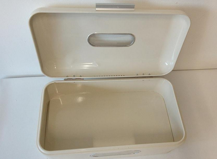 Cutie de pâine ECHTWERK retro din metal cu fereastră, crem [2]