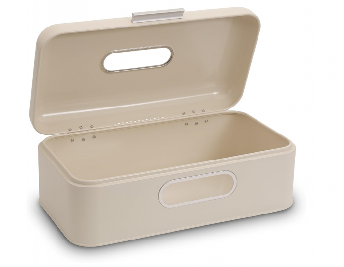 Cutie de pâine ECHTWERK retro din metal cu fereastră, crem [4]