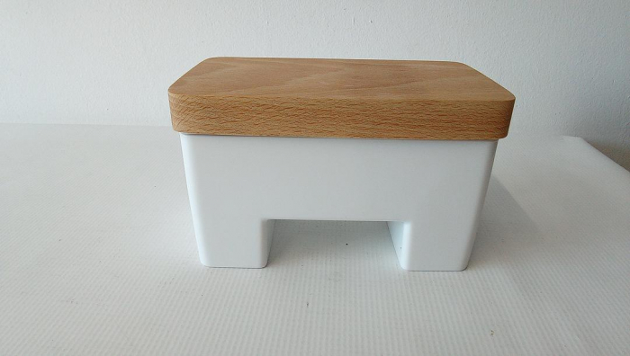 Cutie pentru unt Go Practic, Plastic/Lemn, 10 x 10 x 16.5 cm [2]