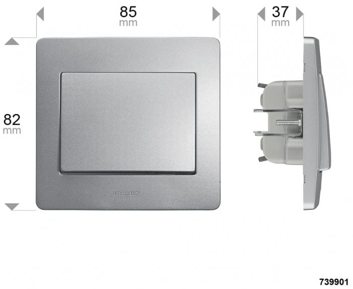 DEBFLEX 739901 Set 4 Prize + 1 întrerupător, 16A si 2V, Aluminiu [5]