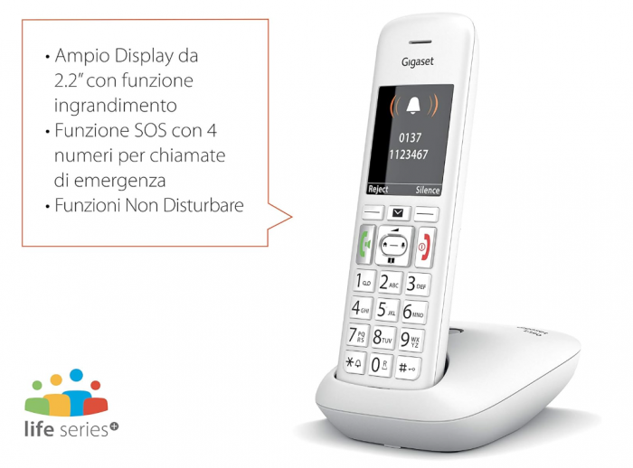 DECT Gigaset E390,Extensie telefon, Alb [5]