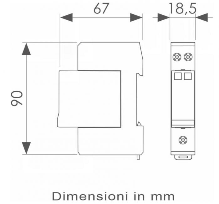 Descarcator la supratensiune Arnocanali SS445.2C Enerpro Compact 2 module, clasa de referință T2 pentru rețele TT - TN [4]