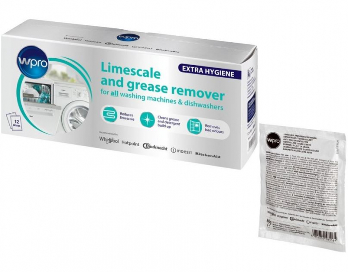 Detartrant/degresant pentru masina de spalat vase si rufe, 12 x 50 g, WPRO 484000008801 [2]