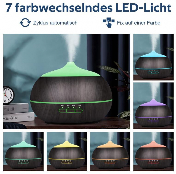 Difuzor de uleiuri esentiale cu ultrasunete Moisturnt, 500 ml, negru [5]