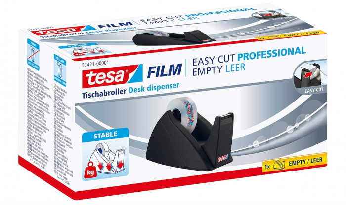 Dispenser bandă adezivă Tesa (pentru role de 19 mm x 33 m), negru [2]