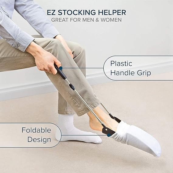 Dispozitiv de asistenta pentru incaltat sosete Wellys ‎R 053477, manere telescopice, negru [4]