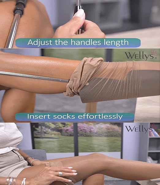 Dispozitiv de asistenta pentru incaltat sosete Wellys ‎R 053477, manere telescopice, negru [3]