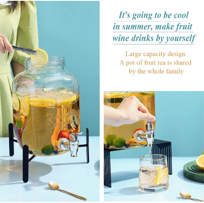 Distribuitor bauturi sticlă Berglander cu robinet rezistent la scurgeri [6]