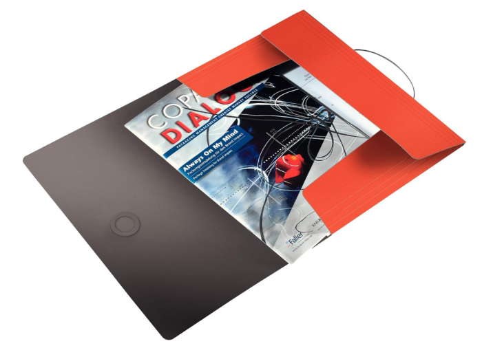 Dosar din plastic A4 Leitz 456, inchidere cu elastic, Roșu deschis [2]