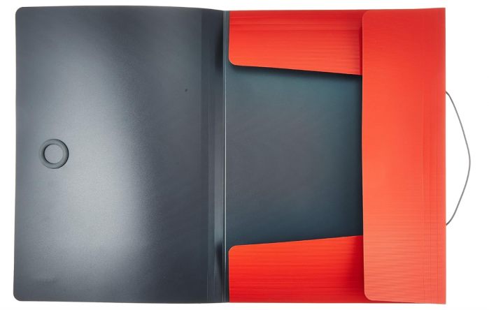 Dosar din plastic A4 Leitz 456, inchidere cu elastic, Roșu deschis [3]