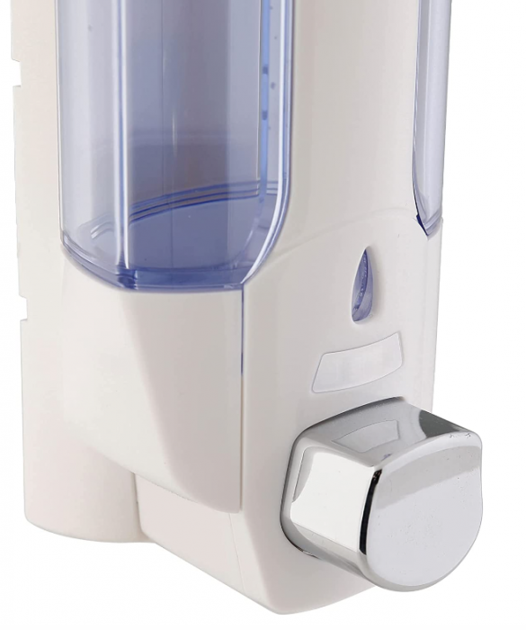 Dozator de săpun Axentia, montare pe perete, plastic, 380 ml, alb, 8 x 19 x 9.5 cm [2]