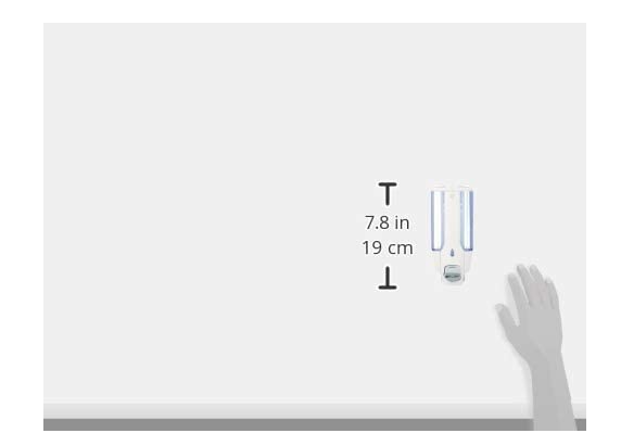 Dozator de săpun Axentia, montare pe perete, plastic, 380 ml, alb, 8 x 19 x 9.5 cm [7]