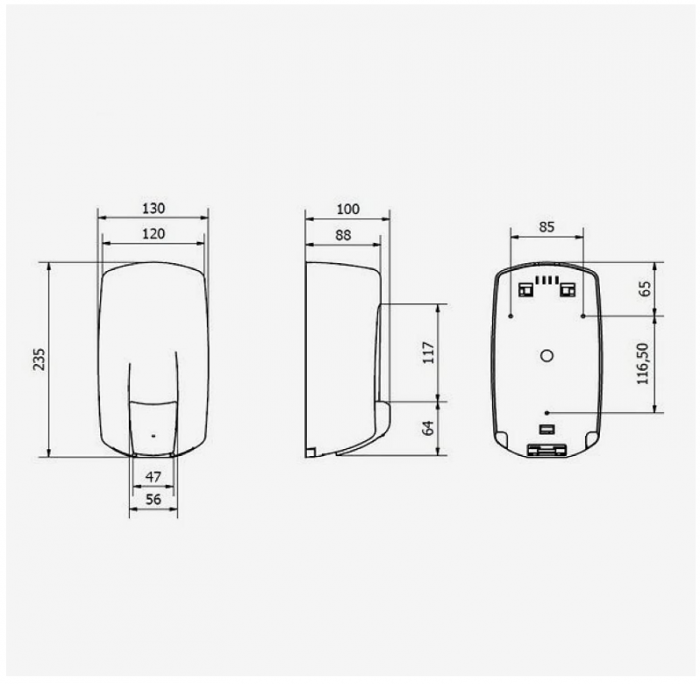 Dozator de săpun Jofel AC70600 cu buton cromat, 0.9L, negru [3]