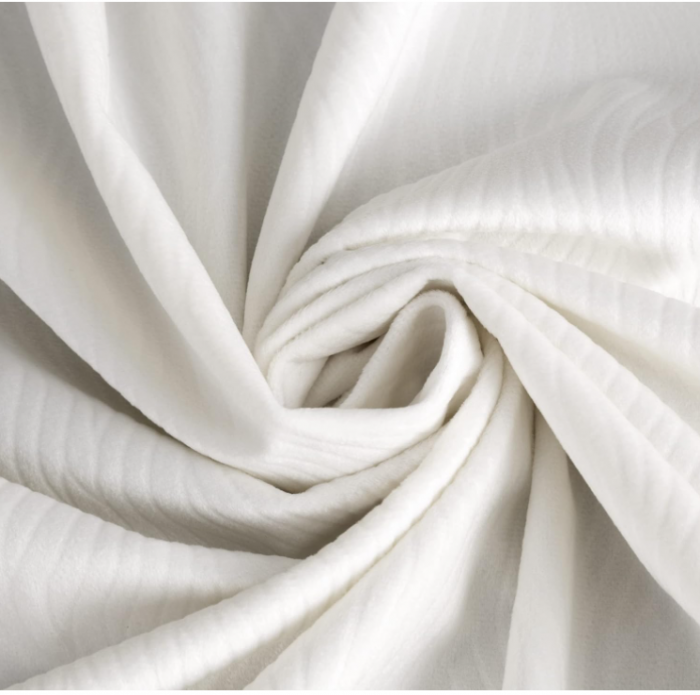 Draperie din catifea cu ochiuri Eurofirany, model ondulat, 140 x 250 cm, alb [5]