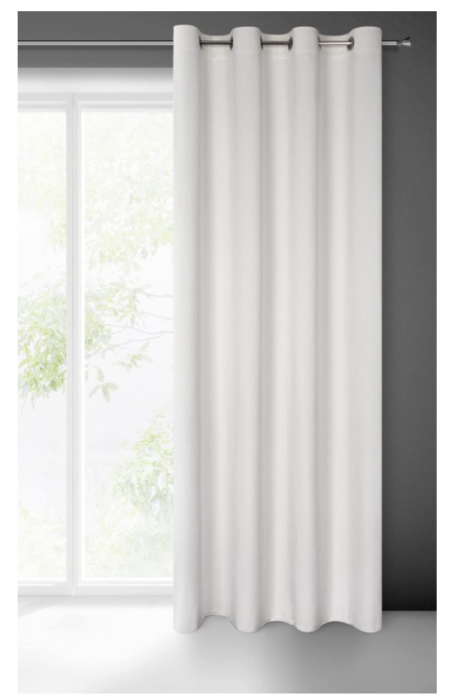 Draperie din catifea cu ochiuri Eurofirany, model ondulat, 140 x 250 cm, alb [6]