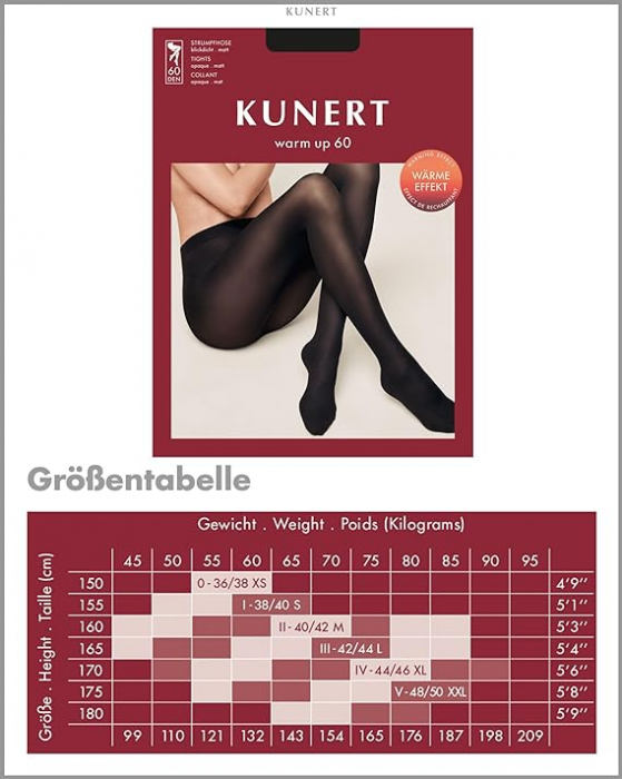 Dres damă Kunert 318000 Warm Up 60 DEN, Marimea 38-40 [6]