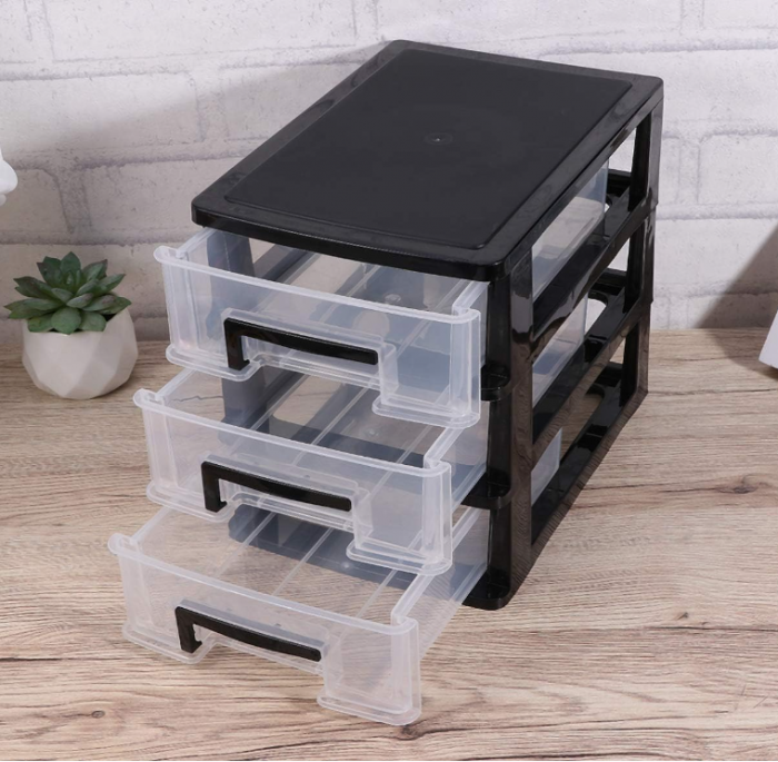 Dulap de depozitare din plastic cu 3 niveluri Healifty [8]