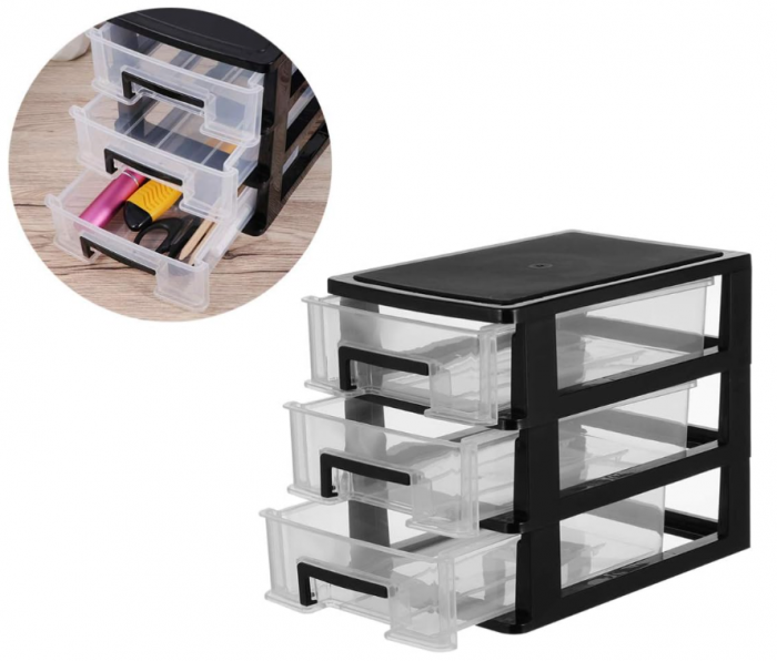 Dulap de depozitare din plastic cu 3 niveluri Healifty [7]