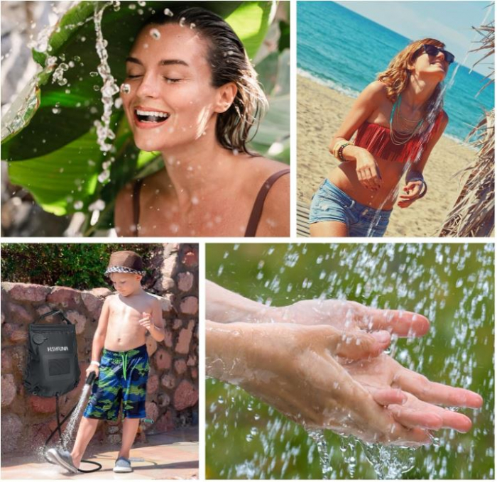 Dus portabil solar pentru camping HSYFUNA, 20L [7]