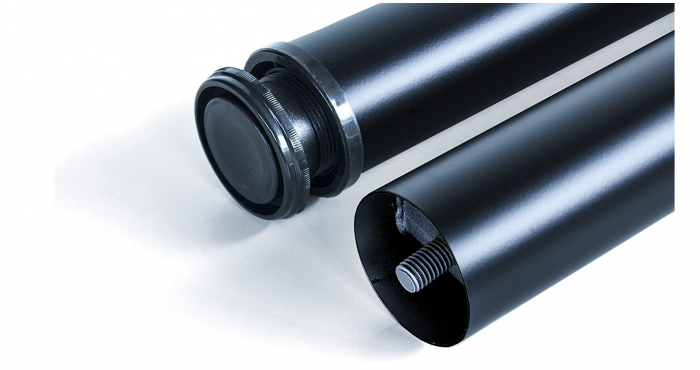 EMUCA Kit 4 picioare de masă din oțel reglabile 60x710mm, înălțime reglabilă 710-730mm, Negru [3]