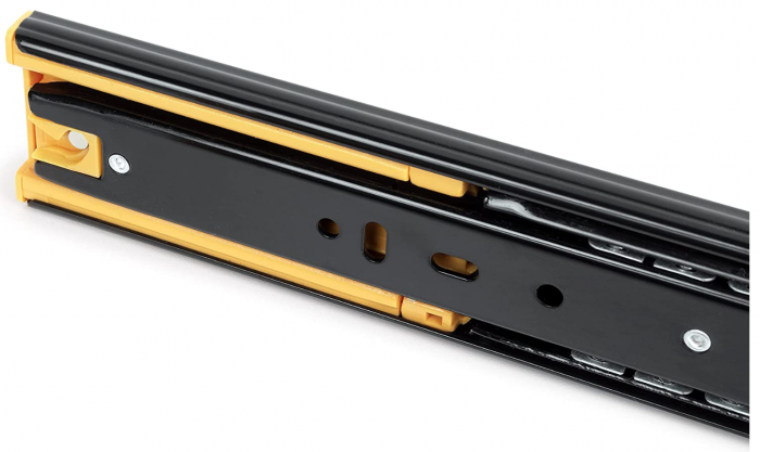 Emuca Set de 5 perechi de glisiere cu bile, extensie completa cu amortizor, 45 x 600 mm, negru [3]