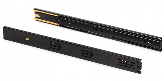 Emuca Set de 5 perechi de glisiere cu bile, extensie completa cu amortizor, 45 x 600 mm, negru [2]