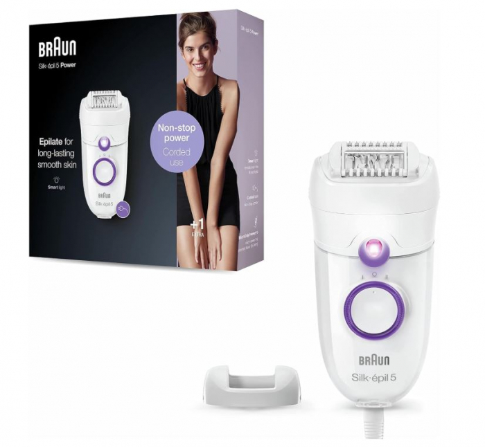 Epilator pentru femei Braun Silk-épil 5, 5-505, alb și violet [9]