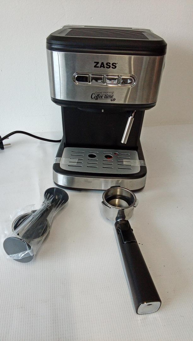Espressor de cafea Zass ZEM 03, presiune 20 bari, 1,5 litrii, panou iluminat, dispozitiv spumare, 2 filtre [4]