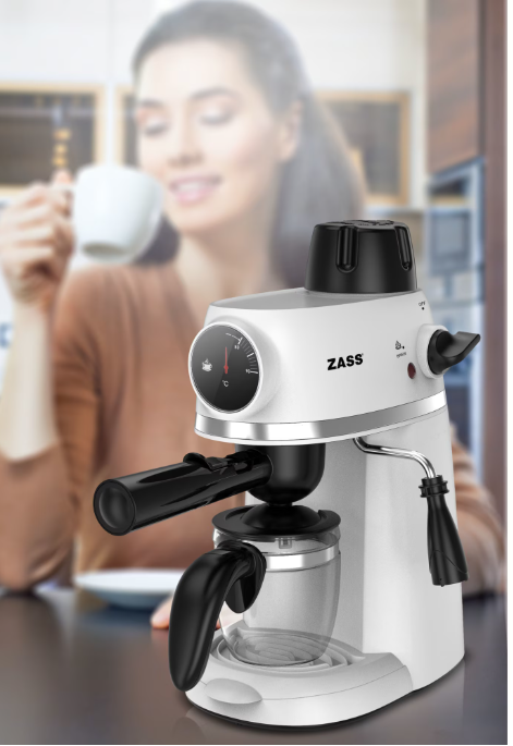 Espressor de cafea Zass ZEM 07 Alb, 800W, presiune 3,5 bari, 240ml, 2-4 cesti [6]