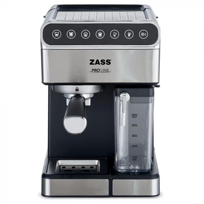 Espressor de cafea Zass ZEM 10, Presiune 16 bari, Putere 1350W, Rezervor apa 1,8L, Rezervor lapte 0,5L [1]