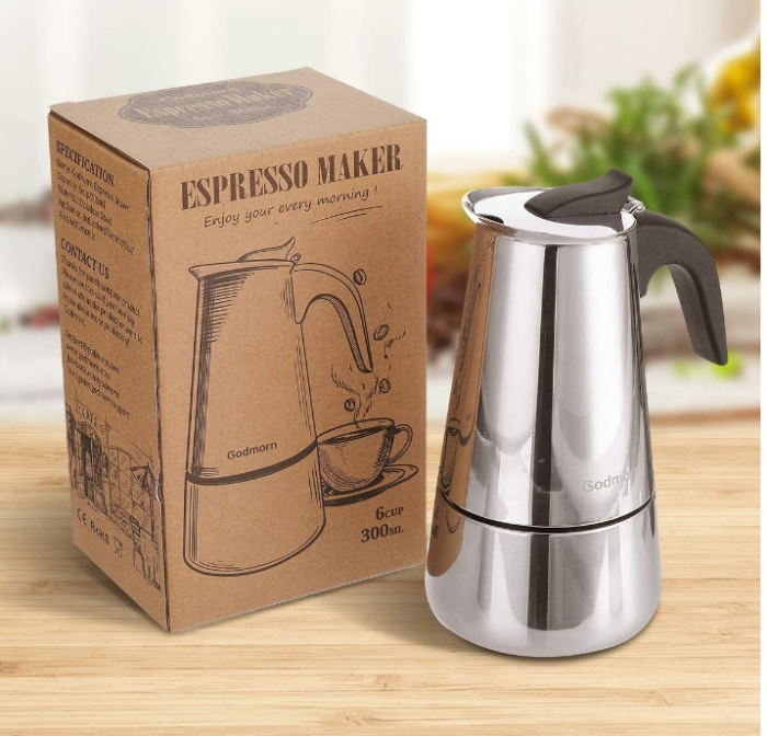 Espressor Godmorn, oțel inoxidabil 430, 450 ml, potrivit pentru plită cu inducție [7]