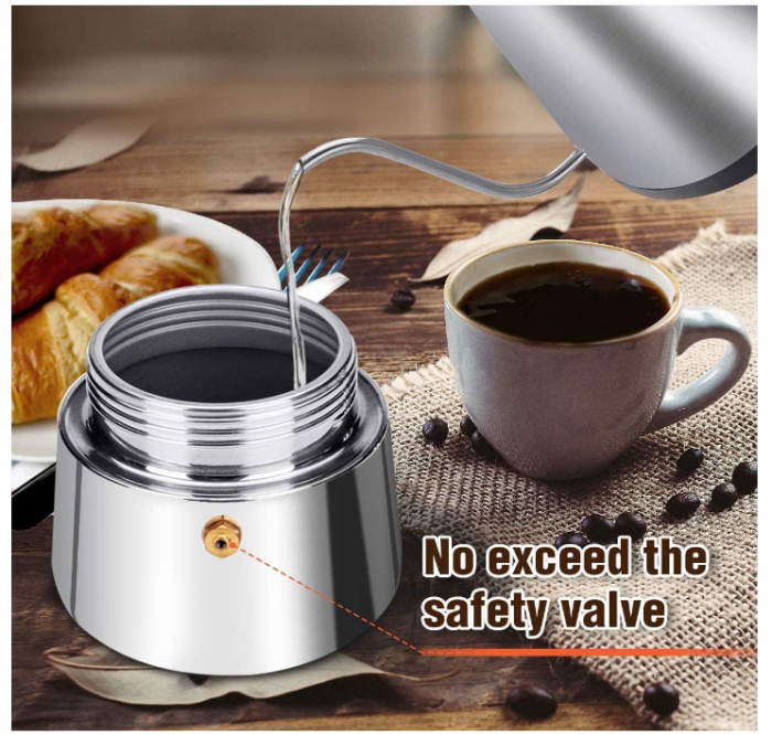 Espressor Godmorn, oțel inoxidabil 430, 450 ml, potrivit pentru plită cu inducție [6]