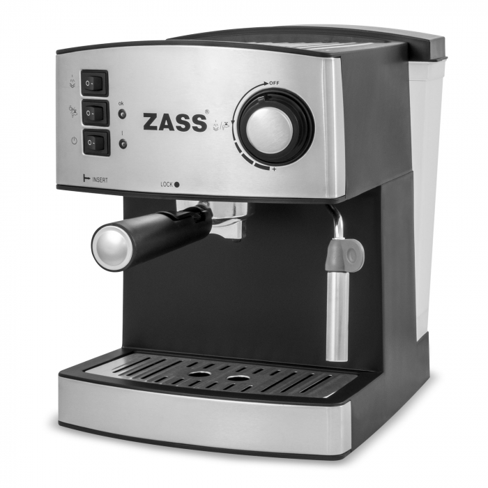 Espressor manual Zass ZEM 04, putere 850W, presiune 15 bari, cu 2 portfiltre [1]