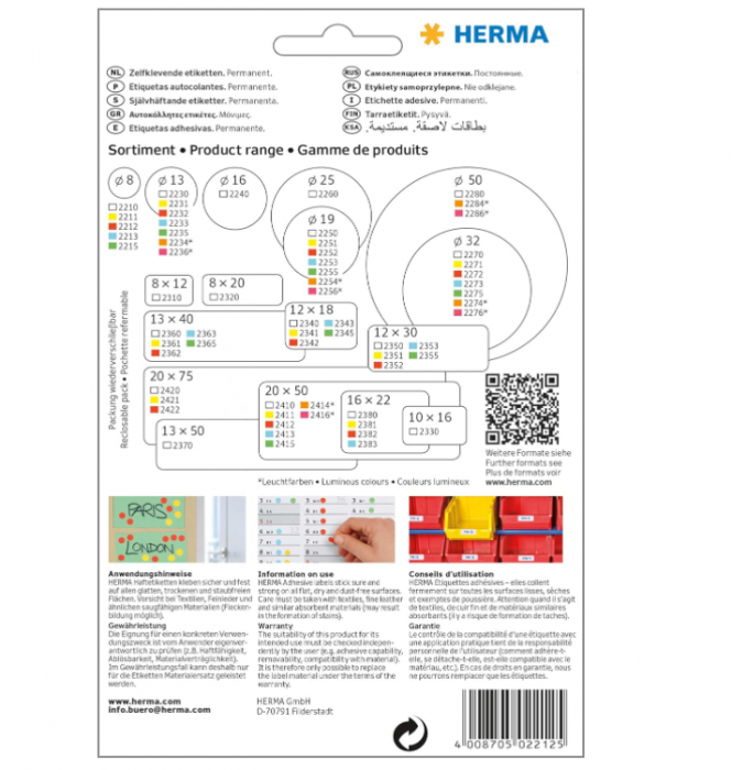Etichete autoadezive Herma 2212, Diametru 8 mm, 5632 buc [2]